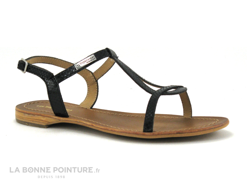 Les Tropéziennes M.Belarbi Tropeziennes HAMAT Noir Serpent - Sandale Plate Femme 1 Les Tropéziennes M.Belarbi Tropeziennes HAMAT Noir Serpent - Sandale Plate Femme