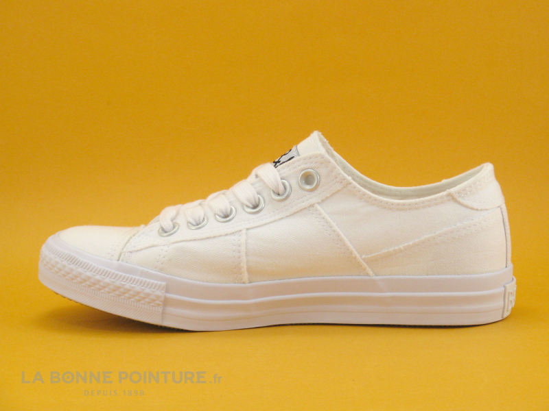 B Et M Banana Moon - RATISSE Blanc - Basket Femme Toile Blanche 3 B Et M Banana Moon - RATISSE Blanc - Basket Femme Toile Blanche – Image 3