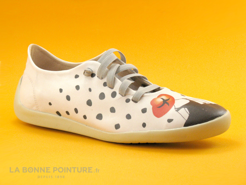 Alce Shoes 9235 - Blanc Noir - Femme Chapeau - Ballerine 1 Alce Shoes 9235 - Blanc Noir - Femme Chapeau - Ballerine