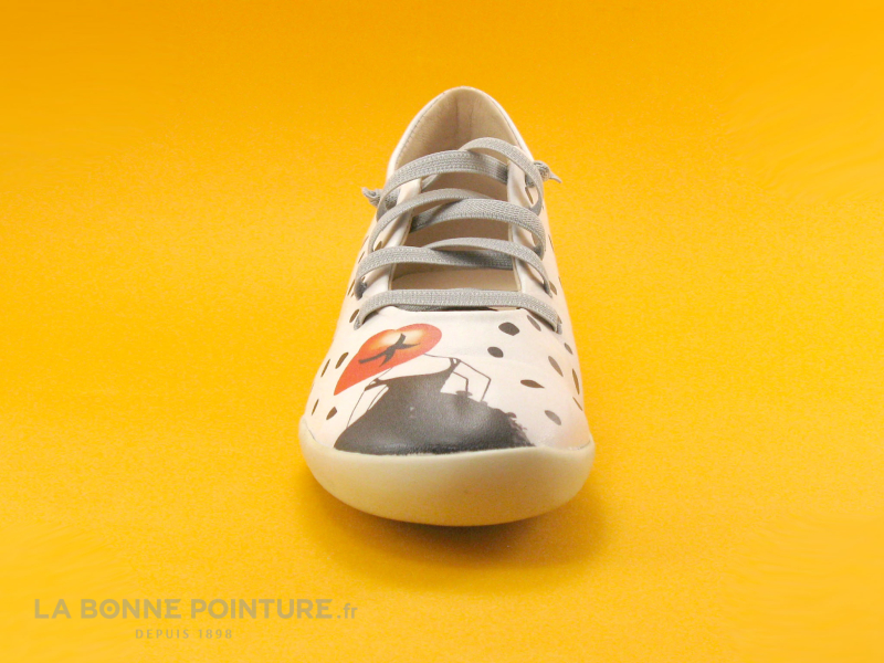 Alce Shoes 9235 - Blanc Noir - Femme Chapeau - Ballerine 2 Alce Shoes 9235 - Blanc Noir - Femme Chapeau - Ballerine – Image 2