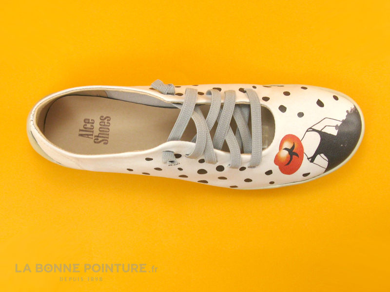 Alce Shoes 9235 - Blanc Noir - Femme Chapeau - Ballerine 6 Alce Shoes 9235 - Blanc Noir - Femme Chapeau - Ballerine – Image 6