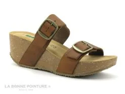 Bionatura 24A2178 Brandy - Mule Femme Talon Compense Marron