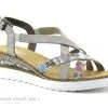Rieker V3809-90 - Blanc - Gris - Sandale Compensee Femme