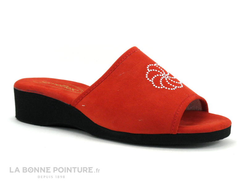 Semelflex ISIS 2 Rouge - Pantoufle Mule Femme - Petit Talon 1 Semelflex ISIS 2 Rouge - Pantoufle Mule Femme - Petit Talon