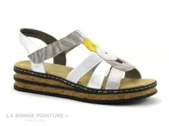 Rieker 62975-90 - Blanc Jaune Argent - Sandale Compensee Femme -Magasin De Chaussures cd24607c73b9e66c561f35ea11d5d5ef img 0221.jpg 171738
