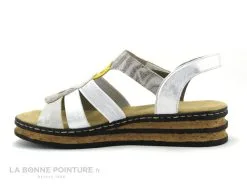 Rieker 62975-90 - Blanc Jaune Argent - Sandale Compensee Femme -Magasin De Chaussures cd24607c73b9e66c561f35ea11d5d5ef img 0223.jpg 171737