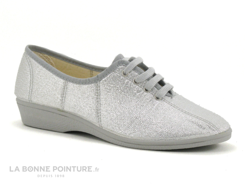 Soca 0694 Argent - Chaussure Compensee Femme Toile Argentee 1 Soca 0694 Argent - Chaussure Compensee Femme Toile Argentee