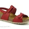 Jordana 2608 - Nu-pieds Mode Femme Cuir Rouge - Compense