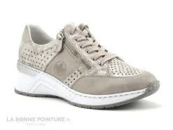 Rieker N4327-80 Beige Metallic - Basket Mode Femme