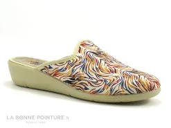CM Confort 20056 Tiguer - Beige Et Multicolore - Pantoufle Mule F