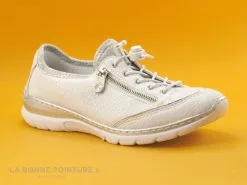 Rieker L32P2-80 Blanc - Argent - Basket Confort Femme