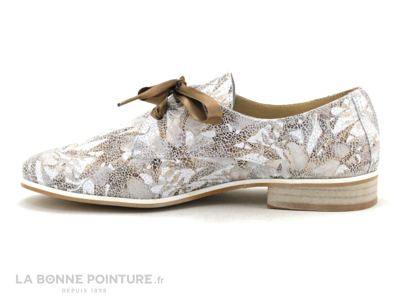 Folie's Folies Romero Blanc Beige - Lacet Ruban - Derbi Femme 3 Folie's Folies Romero Blanc Beige - Lacet Ruban - Derbi Femme – Image 3