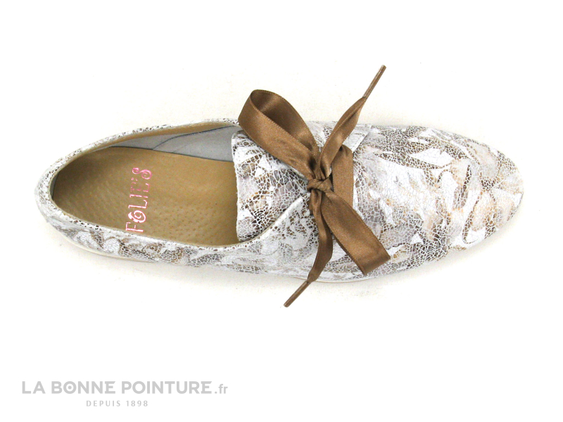 Folie's Folies Romero Blanc Beige - Lacet Ruban - Derbi Femme 6 Folie's Folies Romero Blanc Beige - Lacet Ruban - Derbi Femme – Image 6