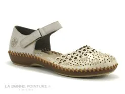 Rieker M1656-62 Clay Ice - Sandale Femme Beige - Bout Ferme