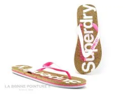 SuperDry CORK Flip Flop Optic - Blanc Rose - Tong Femme WF310005A