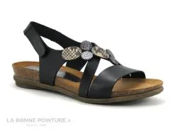 Xapatan 1062 Noir - Serpent - Sandale Femme - Talon Compense