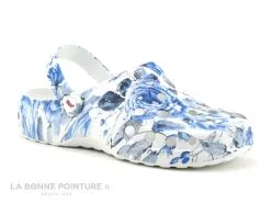 Woz? Woz Cheese Bluette - Bleu Blanc - Sabot Fleuri