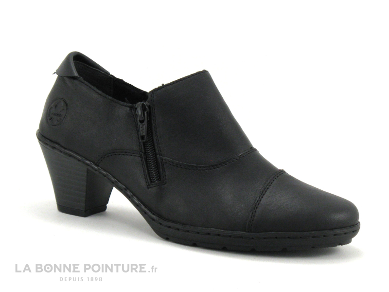 Rieker 57173-02 - Noir - Escarpin Ferme Avec Zip - Petit Talon 1 Rieker 57173-02 - Noir - Escarpin Ferme Avec Zip - Petit Talon