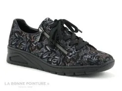 Rieker N3302-90 - Noir Metallic - Malaisie - Chaussure Compensee