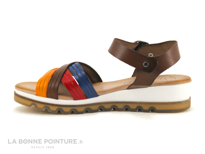 Valeria's Valerias 6130 Marron Jaune Bleu Rouge - Sandale Femme 3 Valeria's Valerias 6130 Marron Jaune Bleu Rouge - Sandale Femme – Image 3