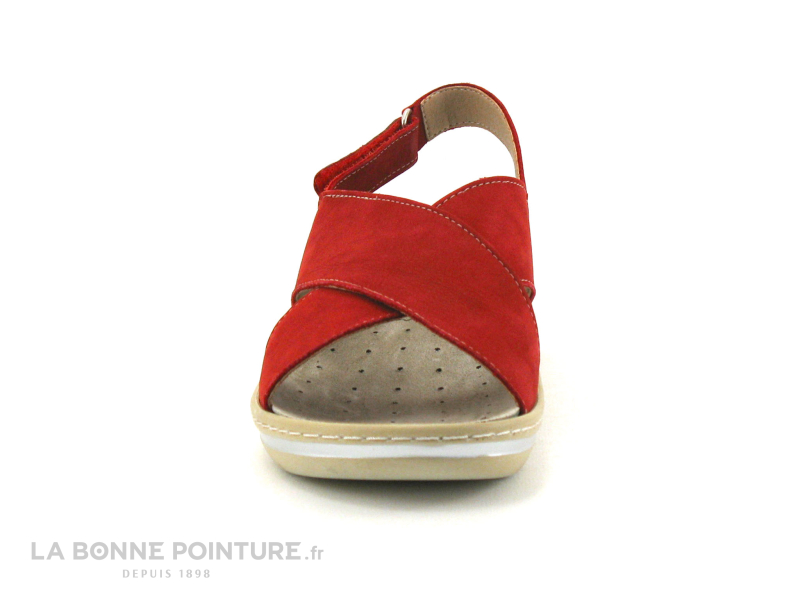 Valeria's Valerias 6301 Rouge - Nu-pieds Confort Femme - Semelle Amovible 2 Valeria's Valerias 6301 Rouge - Nu-pieds Confort Femme - Semelle Amovible – Image 2