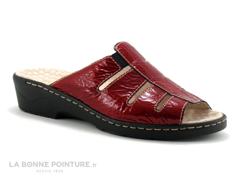 Pedi Girl DOMI - Rouge Verni - Mule Compensee Femme 1 Pedi Girl DOMI - Rouge Verni - Mule Compensee Femme