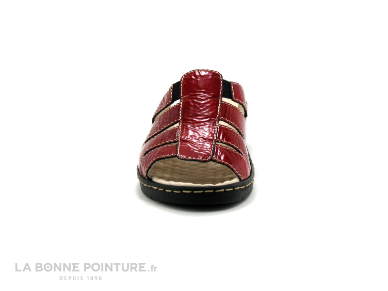 Pedi Girl DOMI - Rouge Verni - Mule Compensee Femme 2 Pedi Girl DOMI - Rouge Verni - Mule Compensee Femme – Image 2
