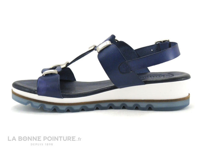 Valeria's Valerias 6134 Bleu Marine - Decors Argent Blanc - Sandale 3 Valeria's Valerias 6134 Bleu Marine - Decors Argent Blanc - Sandale – Image 3