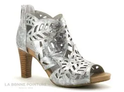 Laura Vita ALCBANEO 24 Acier - Lanieres Perforees - Sandale Talon