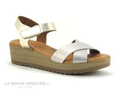 Kaola 576 - Platine - Sandale Or Talon Compense