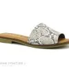 Kaola 590 Serpent - Beige - Mule Plate Femme