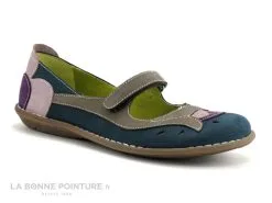 Jungla 4096 Bleu Rose Violet - Ballerine Velcro