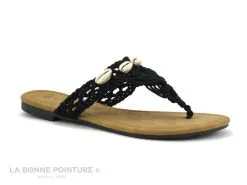 The Divine Factory TX3962 Noir Macrame - Coquillage - Tong Femme