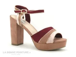 Xti 35180 Nude - Sandale Talon Haut - Rose Bordeaux