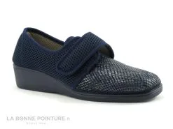 A Campello DELFINA 1568 - Chausson Velcro Femme Bleu Marine