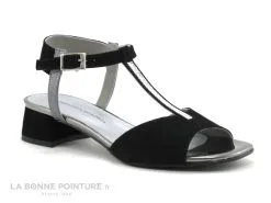 Brenda Zaro F2702 Suede Noir - Bride Salome - Sandale Talon