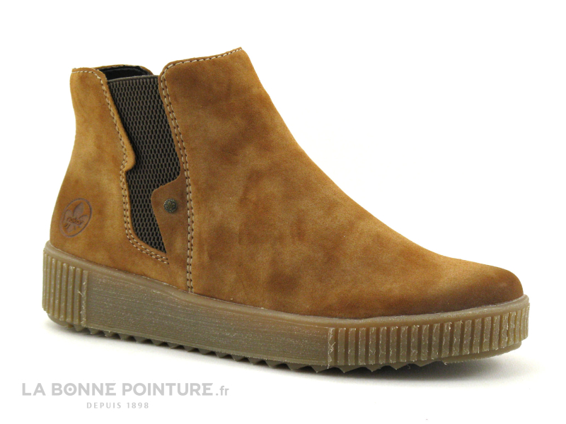 Rieker Y6461-24 Marron Clair - Bottine Femme Semelle Crepe 1 Rieker Y6461-24 Marron Clair - Bottine Femme Semelle Crepe