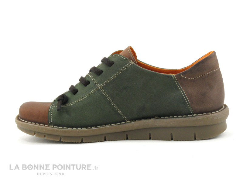 Alce Shoes 9361 Marron Kaki - Chaussure Basse Femme Bicolore 3 Alce Shoes 9361 Marron Kaki - Chaussure Basse Femme Bicolore – Image 3