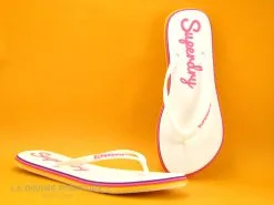 Superdry WF310010A Neon Rainbow Sleek Flip Flop - Tong Femme Blanche