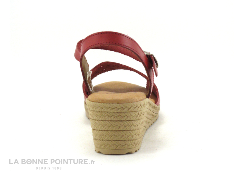 Jordana 3350 Rouge - Sandale Talon Compense 4 Jordana 3350 Rouge - Sandale Talon Compense – Image 4
