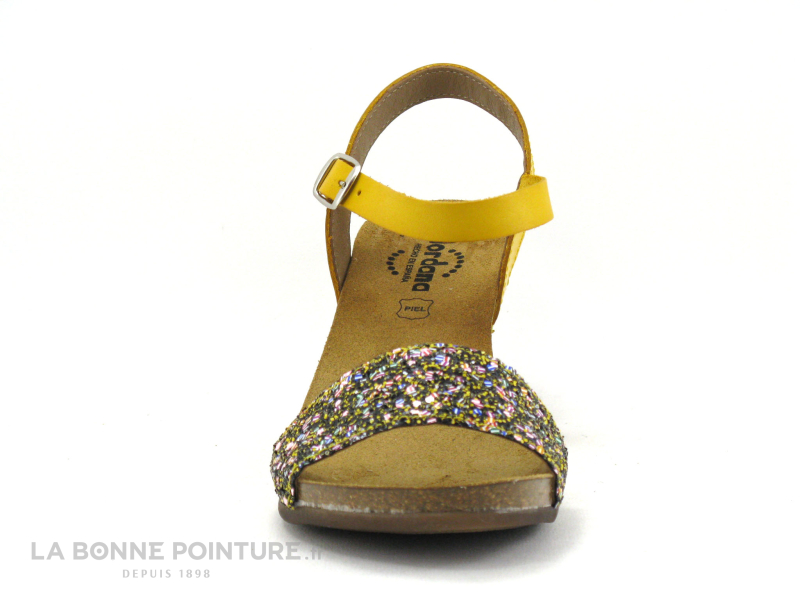 Jordana 2290 Jaune - Glitter - Sandale Talon Haut 2 Jordana 2290 Jaune - Glitter - Sandale Talon Haut – Image 2