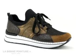 Rieker N6983-24 Bronze Nougat Crocodile - Basket Compensee Femme