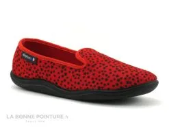 Airplum ZIGOTON Rouge Pois Noirs - Chausson Souple Femme