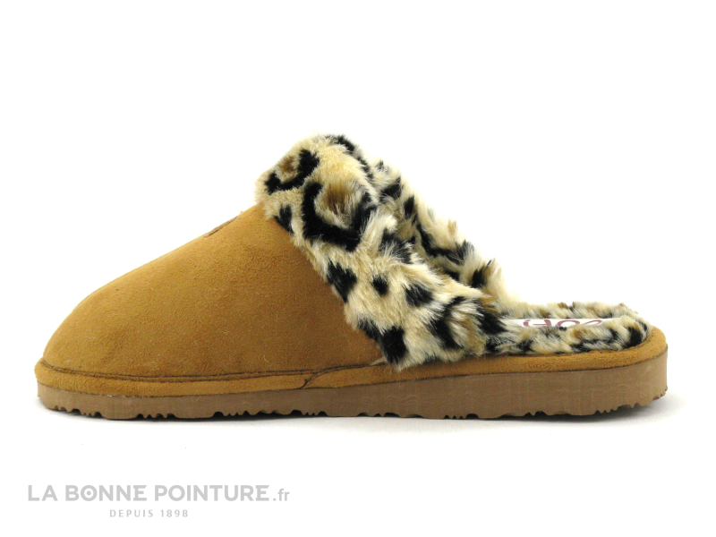 Ouf ! Ouf AZ81 Preside Camel - Fourrure Leopard - Pantoufle Mule Femme 2 Ouf ! Ouf AZ81 Preside Camel - Fourrure Leopard - Pantoufle Mule Femme – Image 2