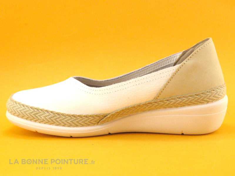 CM Confort 217 48001600 Blanc Beige - Ballerine Compensee 3 CM Confort 217 48001600 Blanc Beige - Ballerine Compensee – Image 3