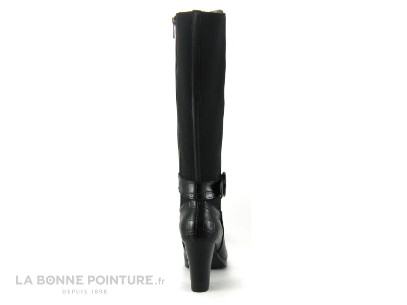 Patricia Miller 5179 - Botte Cuir Noir - Croco - Strech - Talon Haut 4 Patricia Miller 5179 - Botte Cuir Noir - Croco - Strech - Talon Haut – Image 4