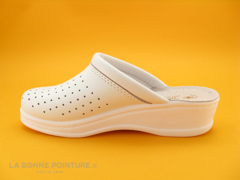 SANITAL LIGHT Sabot Perforé Cuir Blanc 1350 3 SANITAL LIGHT Sabot Perforé Cuir Blanc 1350 – Image 3