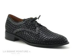 MamZelle SONATE Croco Noir - Chaussure Lacet Femme