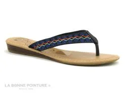 Metty KLORA Noir - Ethnic - Broderies - Tong Femme