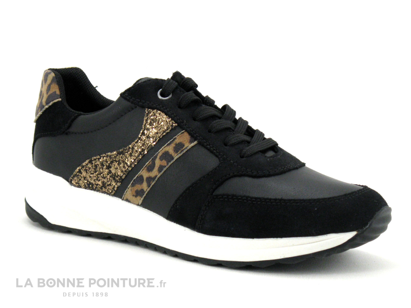 Geox AIRELL - D252SA - Black Camel - Sneakers Femme 1 Geox AIRELL - D252SA - Black Camel - Sneakers Femme